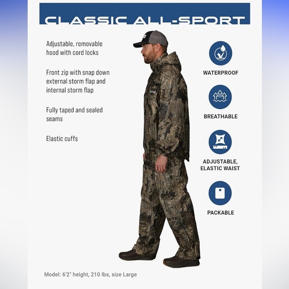 FROGG TOGGS Men's Classic All-Sport Waterproof Breathable
Rain Suit - Picture 2 of 6